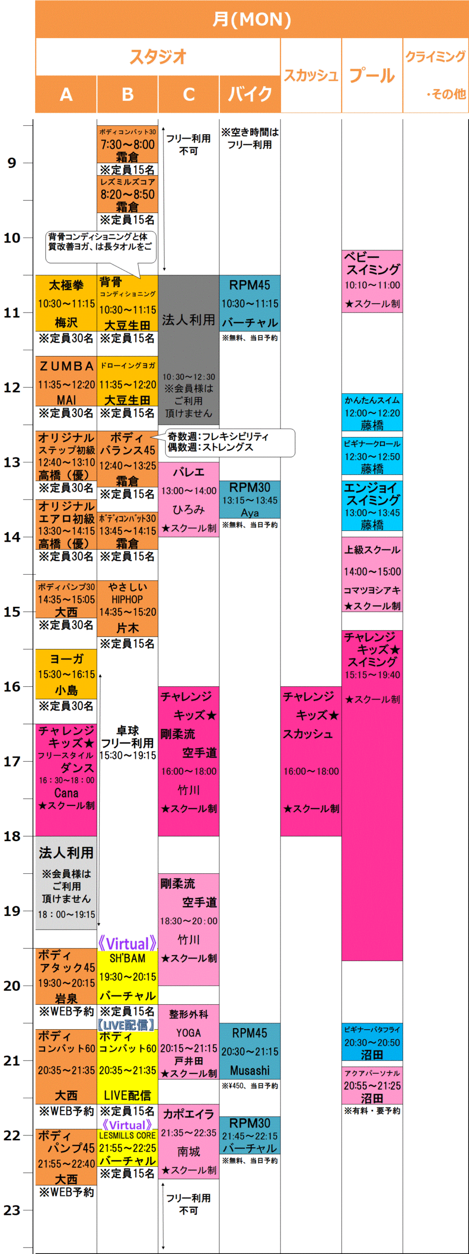 スケジュール スポーツクラブa 1笹塚店 東京都渋谷区笹塚のジム フィットネスクラブ